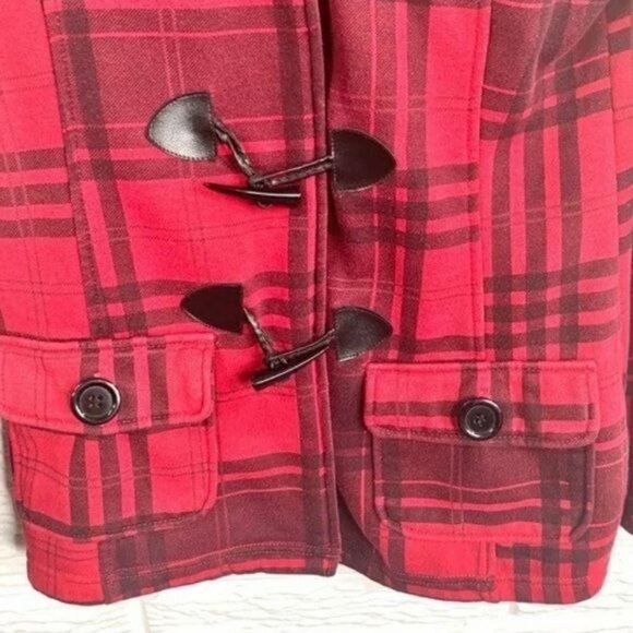 5/$25 Glimmer by JJ Basica Kids Red Black Plaid Jacket - Picture 4 of 5